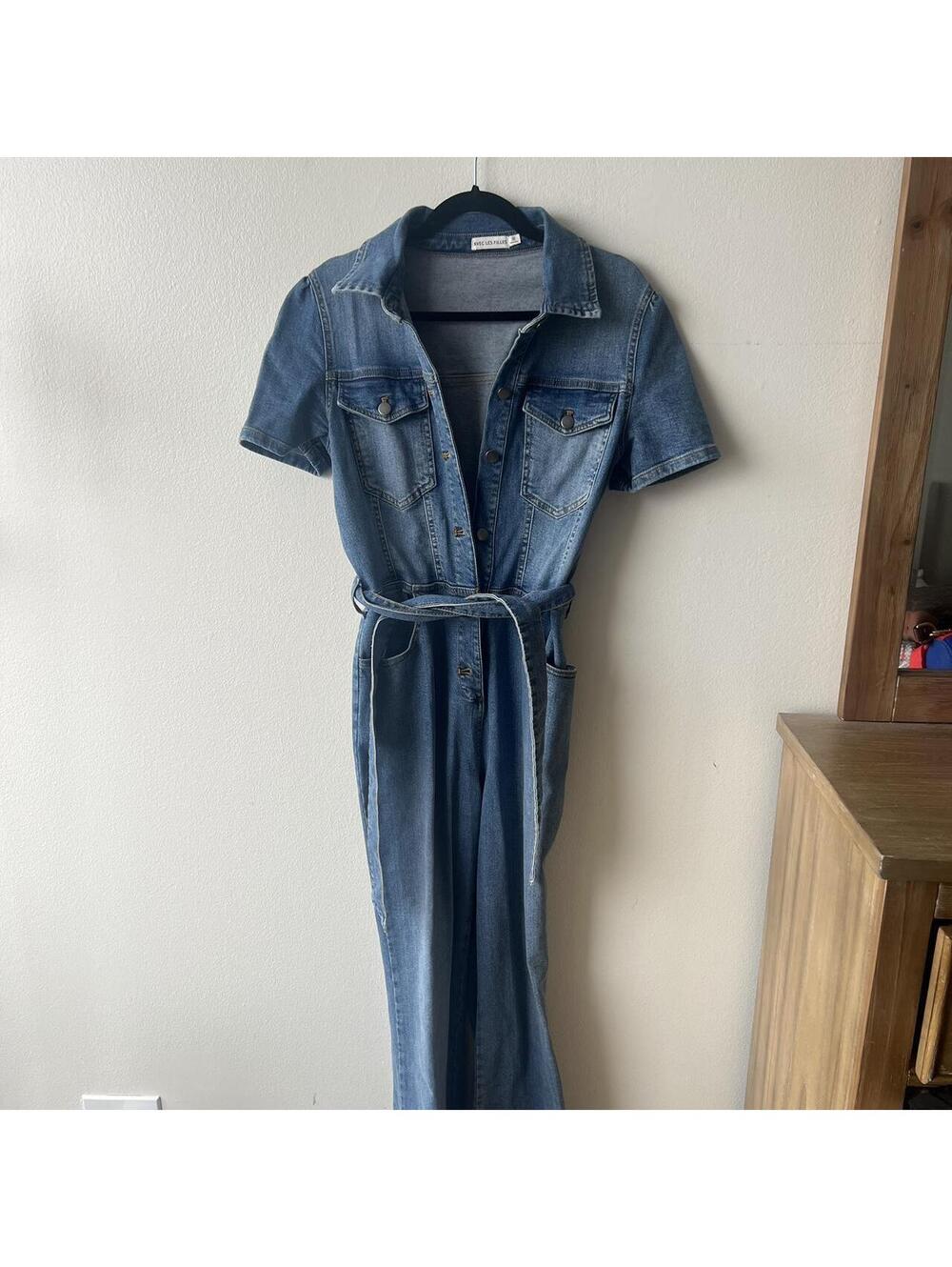 Avec les filles denim jumpsuit